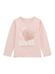 Guess Bluzka K5BI14 J1314 Różowy Regular Fit. Czerwone bluzki i koszule dziewczęce Guess, z aplikacjami, z bawełny, bez kołnierzyka, bez ramiączek. Za 119.99 zł.