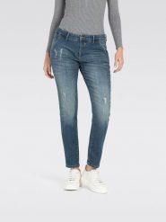 MAC Dżinsy - Slim fit - w kolorze granatowym rozmiar: 32. Niebieskie jeansy damskie MAC. Za 276.71 zł.