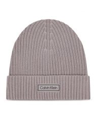 Calvin Klein Czapka Patch Chunky LV04D8053G Szary. Szare czapki damskie Calvin Klein, na zimę, bez wzorów, z bawełny. Za 169.99 zł.