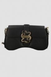 JUST CAVALLI Czarna torebka Range A. Czarne torebki wieczorowe damskie Just Cavalli, bez wzorów, ze skóry ekologicznej, bez dodatków. W wyprzedaży za 799.99 zł.