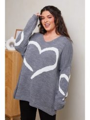 Curvy Lady Sweter w kolorze szarym rozmiar: 44/46. Szare swetry klasyczne damskie Curvy Lady, ze splotem, bez kołnierzyka. Za 128.25 zł.