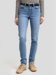 Jeansy damskie z wysokim stanem jasnoniebieskie Katrina High Waist 355. Niebieskie jeansy damskie Big Star, bez wzorów, z jeansu. W wyprzedaży za 119.99 zł.