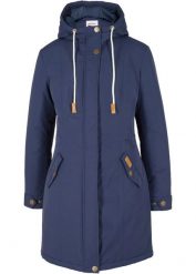 Płaszcz outdoorowy. Brązowe płaszcze damskie bonprix, bez wzorów, z kapturem. Za 229.99 zł.