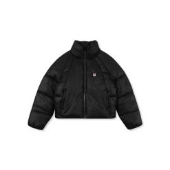 Damska kurtka puchowa Fila Monterosa. Czarne kurtki damskie Fila, bez wzorów, z puchu, bez kaptura. Za 625.45 zł.