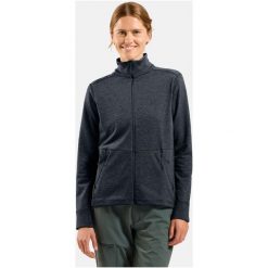 Bluza bez kaptura rozpinana Odlo Mid layer full zip GRID FLEECE. Czarne bluzy damskie ODLO, l, bez wzorów, z elastanu, bez kaptura. Za 367.39 zł.