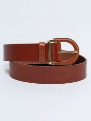 BIG STAR Skórzany pasek w kolorze jasnobrązowym rozmiar: L. Brązowe paski damskie Big Star, bez wzorów, z materiału. Za 129.99 zł.