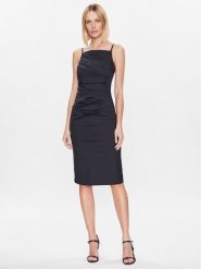 Marella Sukienka koktajlowa Filing 2332213532 Czarny Slim Fit. Czarne sukienki damskie Marella, bez wzorów, z bawełny, wizytowe, bez ramiączek. Za 1,129.00 zł.