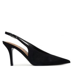 Szpilki Guess. Czarne szpilki damskie Guess, z aplikacjami, bez obcasa, na szpilce, bez zapięcia. Za 639.99 zł.