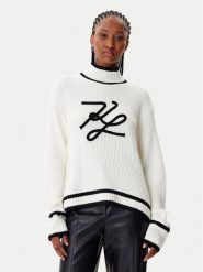 KARL LAGERFELD Golf A4W18051 Biały Regular Fit. Białe golfy damskie KARL LAGERFELD, l, bez wzorów, z syntetyku, bez ramiączek. Za 899.99 zł.