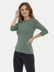 Vero Moda Bluzka Panda 10274133 Zielony Regular Fit. Zielone bluzki damskie Vero Moda, s, bez wzorów, z bawełny, bez kołnierzyka, bez ramiączek. Za 99.99 zł.
