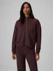 4F Bluza dresowa loose bez kaptura damska - brązowa M. Brązowe kardigany damskie 4F, m, bez wzorów, z dresówki. Za 169.99 zł.