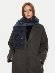 Tommy Hilfiger Szalik AW0AW16650 Granatowy. Niebieskie szaliki damskie Tommy Hilfiger, bez wzorów, z materiału. Za 459.99 zł.