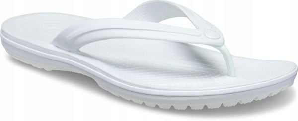 Japonki Dla Dorosłych Crocs Crocband Flip. Białe klapki damskie Crocs, bez wzorów, z materiału, bez obcasa, bez zapięcia. Za 169.99 zł.