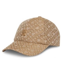 Czapka z daszkiem Tommy Hilfiger. Brązowe czapki z daszkiem damskie Tommy Hilfiger, bez wzorów. Za 129.99 zł.
