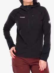 Bluza z kapturem damska Mammut Madris Light ML Half Zip Hoody. Czarne bluzy damskie Mammut, m, bez wzorów, z elastanu, z kapturem. Za 637.25 zł.