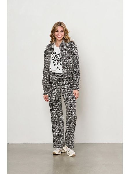 &Co Woman Spodnie "Patrice" w kolorze czarno-kremowym rozmiar: 3XL. Brązowe spodnie materiałowe damskie &Co Woman, bez wzorów, z materiału. Za 271.03 zł.