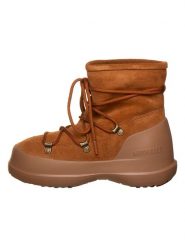 Moon Boot Skórzane botki zimowe "Luna" w kolorze jasnobrązowym rozmiar: 39. Brązowe botki damskie Moon Boot, na zimę, z materiału, bez obcasa, bez zapięcia. Za 589.95 zł.
