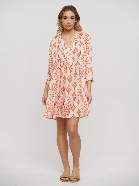 BLE Sukienka w kolorze pomarańczowo-białym rozmiar: onesize. Białe sukienki damskie BLE, bez wzorów, bez ramiączek. Za 57.20 zł.