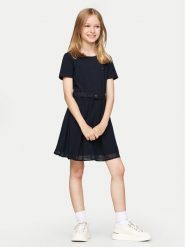 Tommy Hilfiger Sukienka codzienna KG0KG08197 M Granatowy Regular Fit. Niebieskie sukienki dziewczęce Tommy Hilfiger, bez wzorów, z syntetyku, bez ramiączek, proste. Za 219.99 zł.