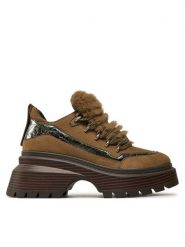 MICHAEL Michael Kors Półbuty Shiloh Bootie 40F4SSFE8L Brązowy. Brązowe półbuty damskie MICHAEL Michael Kors, bez wzorów, z nubiku, bez obcasa, na płaskiej podeszwie, bez zapięcia. Za 819.99 zł.