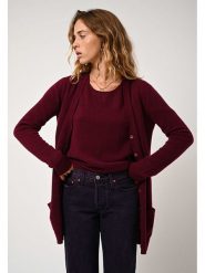 AUTHENTIC CASHMERE Kaszmirowy kardigan "Cimet" w kolorze bordowym rozmiar: L. Czerwone kardigany damskie AUTHENTIC CASHMERE, l, bez wzorów, z kaszmiru. Za 461.21 zł.