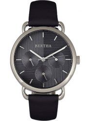 Bertha Zegarek kwarcowy "Gwen" w kolorze srebrno-czarnym rozmiar: onesize. Czarne, analogowe zegarki damskie Bertha, ze stali. Za 217.99 zł.