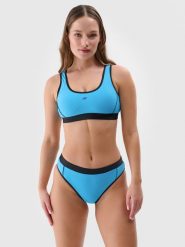 4F Dół od bikini damski - niebieski XS. Niebieskie bikini 4F, bez wzorów, z elastanu. W wyprzedaży za 29.99 zł.
