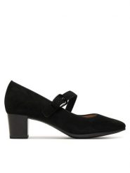 Caprice Czółenka 9-22307-45 Czarny. Czarne czółenka damskie Caprice, bez wzorów, ze skóry, bez obcasa. Za 251.99 zł.