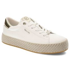 Białe Espadryle Tamaris Stylowe Obuwie Damskie. Białe espadryle damskie Tamaris, bez wzorów, bez obcasa, na płaskiej podeszwie. Za 219.00 zł.