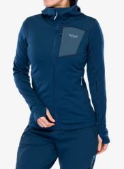 Bluza z kapturem damska Rab Superflux Hoody. Niebieskie bluzy damskie RAB, l, bez wzorów, z materiału, z kapturem. Za 429.99 zł.