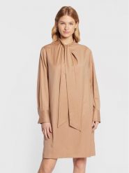 Fabiana Filippi Sukienka codzienna ABD222B734 Brązowy Regular Fit. Brązowe sukienki damskie Fabiana Filippi, bez wzorów, z wełny, bez ramiączek. Za 1,549.00 zł.