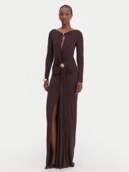 Elisabetta Franchi Sukienka wieczorowa AB-R146-1E2-V750 Brązowy Regular Fit. Brązowe sukienki damskie Elisabetta Franchi, bez wzorów, z wiskozy, wizytowe, bez ramiączek. Za 3,189.00 zł.