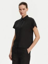 Calvin Klein Koszula K20K208322 Czarny Regular Fit. Czarne koszule damskie Calvin Klein, bez wzorów, ze lnu, bez kołnierzyka, bez ramiączek. Za 289.99 zł.