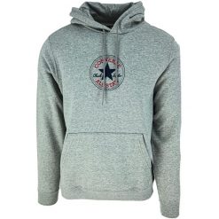 Bluza z kapturem Converse Go-To Chuck Taylor Patch Brushed, Dla obu płci. Szare bluzy damskie Converse, xs, bez wzorów, z bawełny, z kapturem. Za 390.00 zł.
