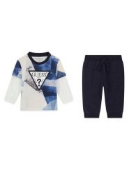 Guess Komplet bluzka i spodnie I6BG01 K5800 Granatowy Regular Fit. Niebieskie t-shirty i koszulki chłopięce Guess, z aplikacjami, z bawełny, bez kołnierzyka, bez ramiączek. Za 174.99 zł.