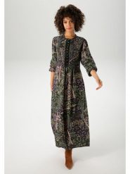 Aniston Sukienka w kolorze czarno-zielonym rozmiar: 46. Czarne sukienki damskie Aniston, bez wzorów, z wiskozy, bez ramiączek. Za 113.99 zł.