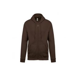 Bluza z kapturem i zamkiem błyskawicznym Kariban. Brązowe bluzy damskie KARIBAN, uniwersalny, bez wzorów, z bawełny, z kapturem. Za 195.50 zł.
