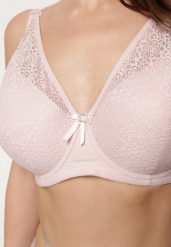 Różowy Koronkowy Biustonosz Full Cup z Ozdobnymi Cyrkoniami na Kokardce Nikoriana. Czerwone biustonosze Renee, bez wzorów, z koronki. Za 39.99 zł.