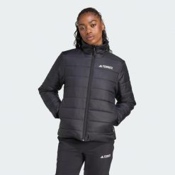 Kurtka ocieplana Terrex Multi Essentials. Czarne kurtki damskie Adidas, m, bez wzorów, z puchu, bez kaptura. Za 399.00 zł.
