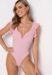 Różowe Body z Haftowanymi Falbankami Lviya. Czerwone body i gorsety Born2be, z aplikacjami. Za 54.99 zł.