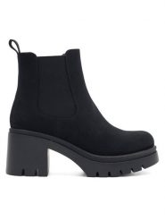 Jenny Fairy Botki VIVIANE WS6106-01 Czarny. Czarne botki damskie Jenny Fairy, z syntetyku, bez obcasa, na słupku, bez zapięcia. Za 159.99 zł.