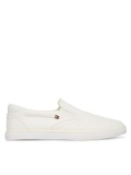 Tommy Hilfiger Tenisówki Th Low Profile Slip On FW0FW09103 Biały. Białe trampki damskie Tommy Hilfiger, bez wzorów, z materiału, bez zapięcia. Za 289.99 zł.
