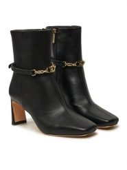 Marciano Guess Botki 4BGZ27 7103A Czarny. Czarne botki damskie Marciano Guess, ze skóry, bez obcasa, na słupku, bez zapięcia. Za 889.99 zł.
