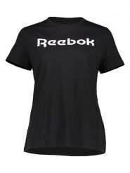 Reebok Koszulka w kolorze czarnym rozmiar: S. Czarne bluzki damskie Reebok, s, bez wzorów, z bawełny, bez kołnierzyka, bez ramiączek. Za 57.45 zł.