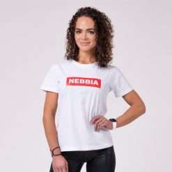 Koszulka fitness damska Nebbia Basic biała. Białe bluzki damskie Nebbia, s, bez wzorów, bez kołnierzyka, bez ramiączek. Za 138.90 zł.