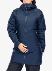 Płaszcz puchowy damski Rab Valiance Parka. Niebieskie płaszcze damskie RAB, na zimę, xs, bez wzorów, z materiału, z kapturem. Za 1,241.89 zł.