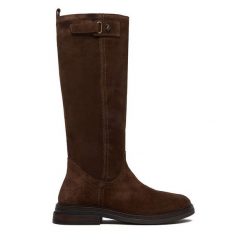 Kozaki U.S. Polo Assn. Brązowe kozaki damskie U.S. Polo Assn., bez obcasa, na płaskiej podeszwie, bez zapięcia. Za 549.99 zł.