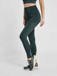 Damskie legginsy z wysoką talią Hummel hmlnorma. Zielone legginsy damskie Hummel, xs, bez wzorów, z jersey. Za 149.50 zł.