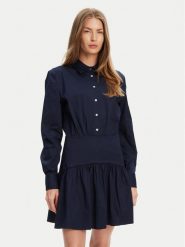 STAUD Sukienka koszulowa Rocco R25S2112PO Granatowy Regular Fit. Niebieskie sukienki damskie STAUD, bez wzorów, z bawełny, bez ramiączek. Za 1,269.00 zł.