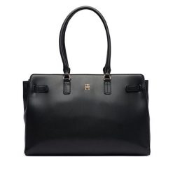 Torebka Tommy Hilfiger. Czarne shopper bag Tommy Hilfiger, bez wzorów, bez dodatków. Za 649.99 zł.